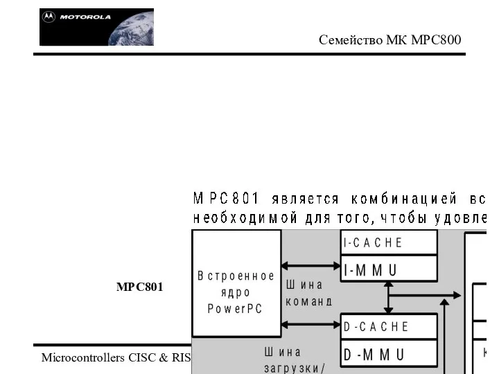 Microcontrollers CISC & RISC Семейство МК МРС800 МРС801