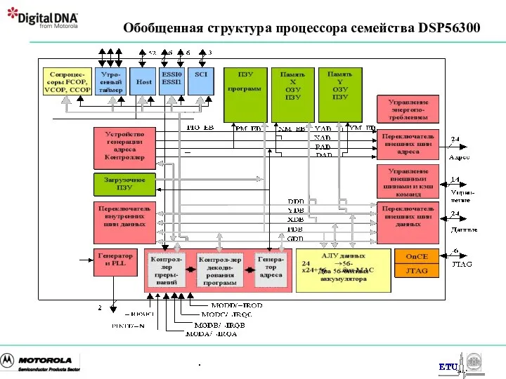 . Обобщенная структура процессора семейства DSP56300