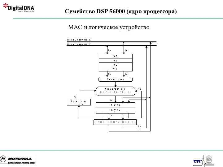 Семейство DSP 56000 (ядро процессора) MAC и логическое устройство