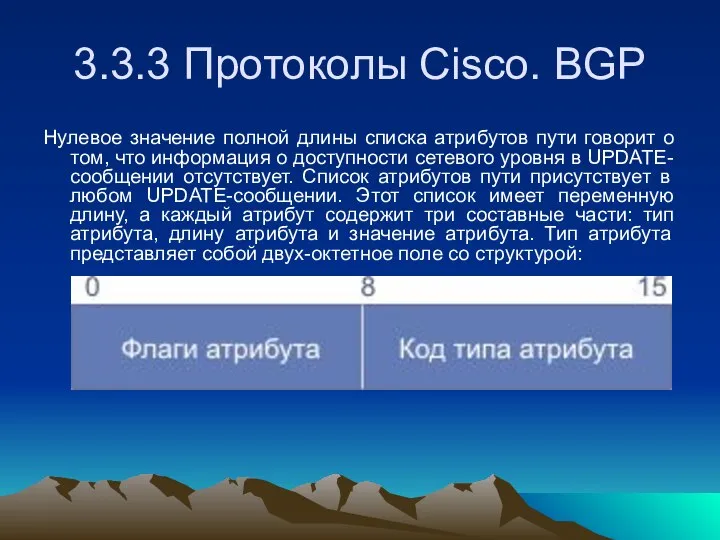 3.3.3 Протоколы Cisco. BGP Нулевое значение полной длины списка атрибутов пути