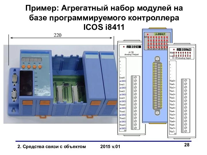 Пример: Агрегатный набор модулей на базе программируемого контроллера ICOS i8411 220