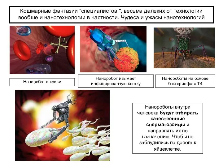 Кошмарные фантазии "специалистов ", весьма далеких от технологии вообще и нанотехнологии