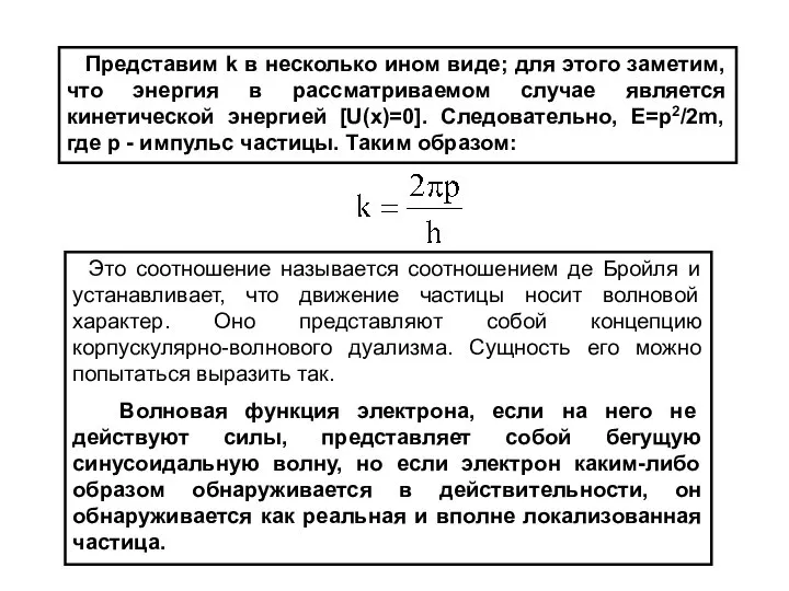 Представим k в несколько ином виде; для этого заметим, что энергия