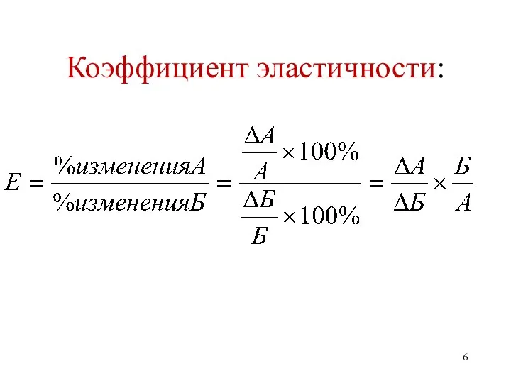 Коэффициент эластичности: