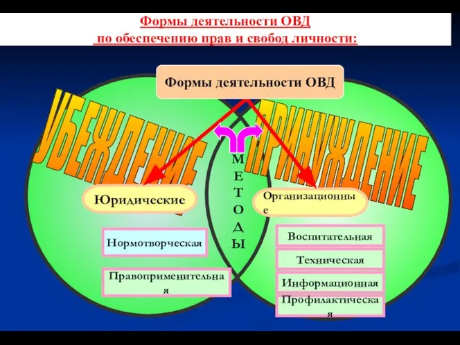 Формы деятельности ОВД по обеспечению прав и свобод личности: М Е