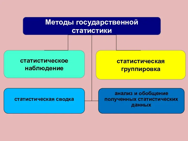 Методы государственной статистики статистическое наблюдение статистическая группировка статистическая сводка анализ и обобщение полученных статистических данных