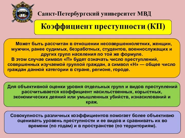 Санкт-Петербургский университет МВД Может быть рассчитан в отношении несовершеннолетних, женщин, мужчин,