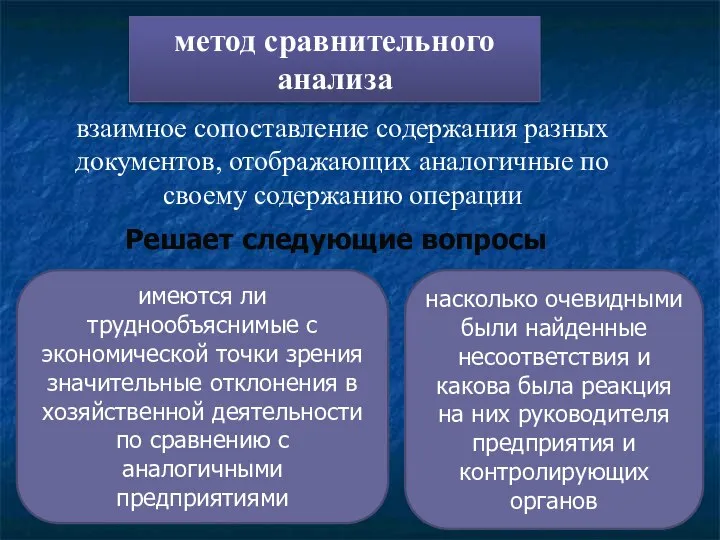 метод сравнительного анализа имеются ли труднообъяснимые с экономической точки зрения значительные