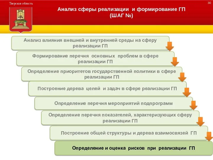 ДЕРЕВО ПРОГРАММЫ Анализ сферы реализации и формирование ГП (ШАГ №)