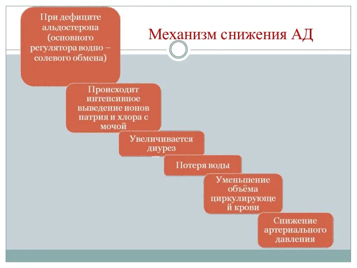 Механизм снижения АД