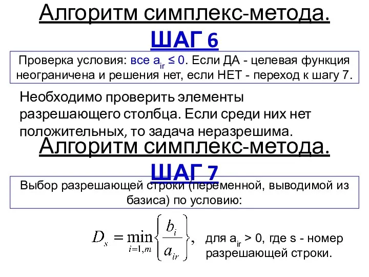 Необходимо проверить элементы разрешающего столбца. Если среди них нет положительных, то