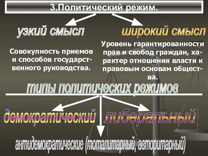 3.Политический режим.