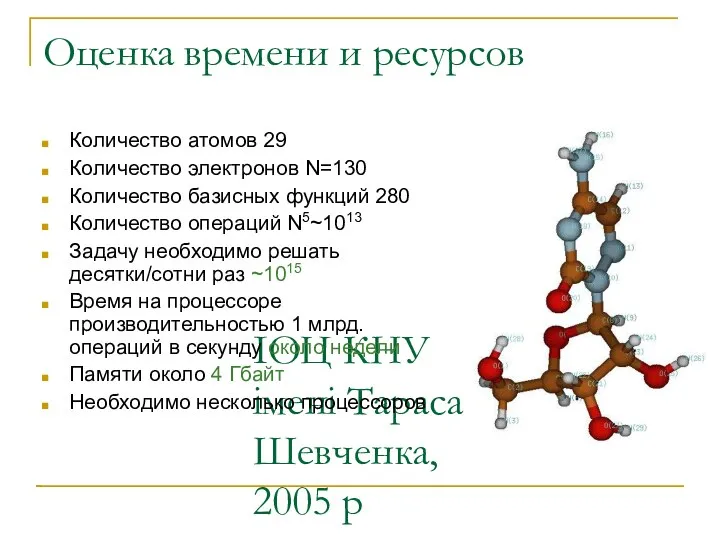 ІОЦ КНУ імені Тараса Шевченка, 2005 р Оценка времени и ресурсов