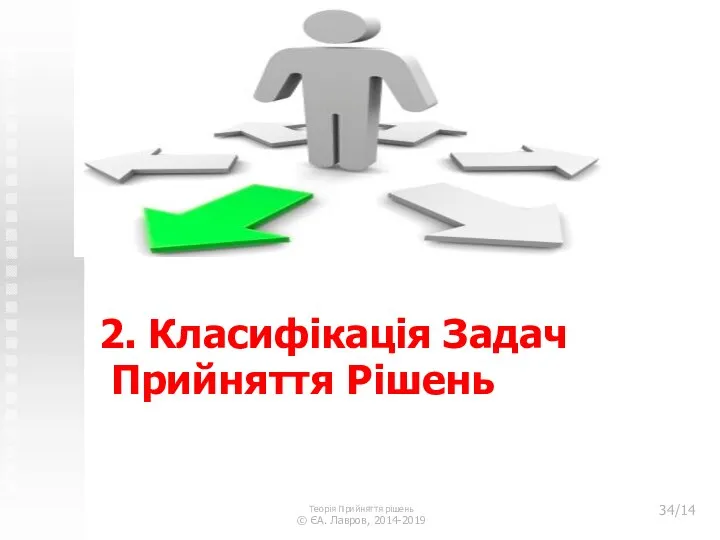 2. Класифікація Задач Прийняття Рішень Теорія Прийняття рішень © ЄА. Лавров, 2014-2019 /14