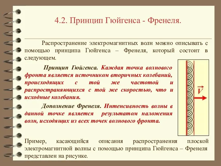 4.2. Принцип Гюйгенса - Френеля. Распространение электромагнитных волн можно описывать с