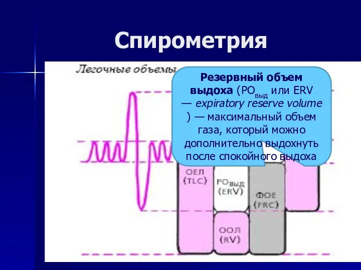 Спирометрия Резервный объем выдоха (РОвыд или ERV — expiratory reserve volume)