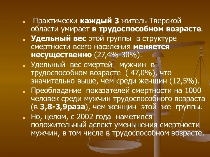 Практически каждый 3 житель Тверской области умирает в трудоспособном возрасте. Удельный