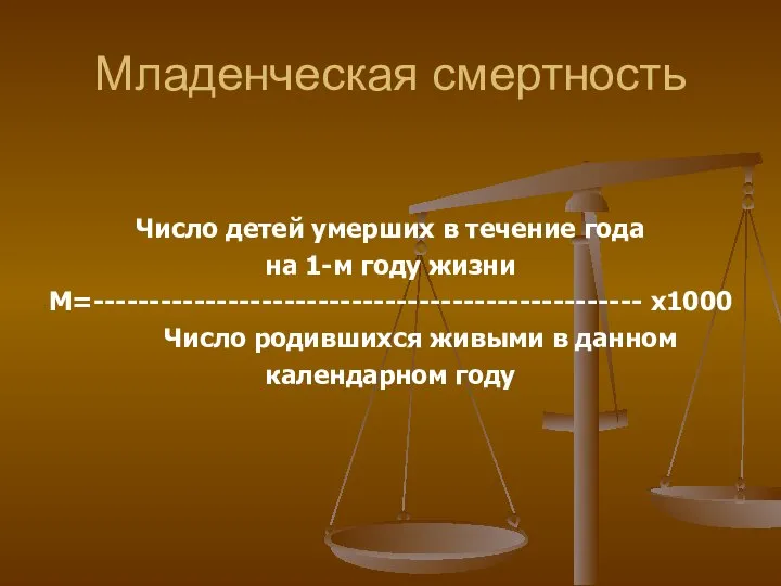 Младенческая смертность Число детей умерших в течение года на 1-м году