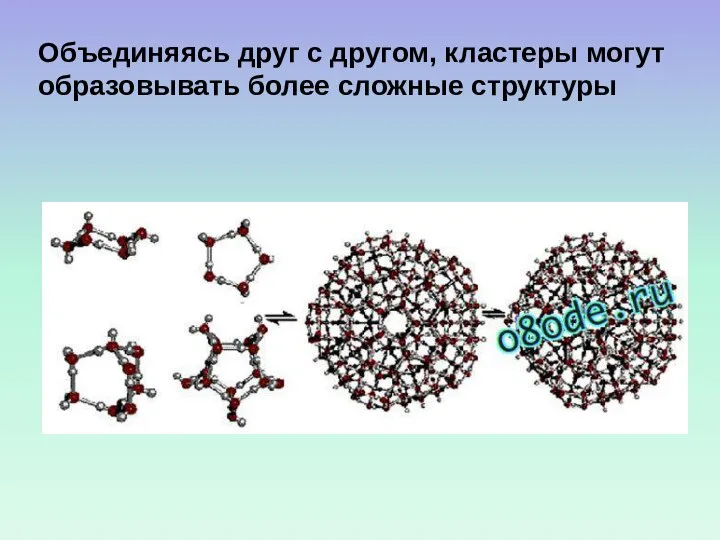 Объединяясь друг с другом, кластеры могут образовывать более сложные структуры