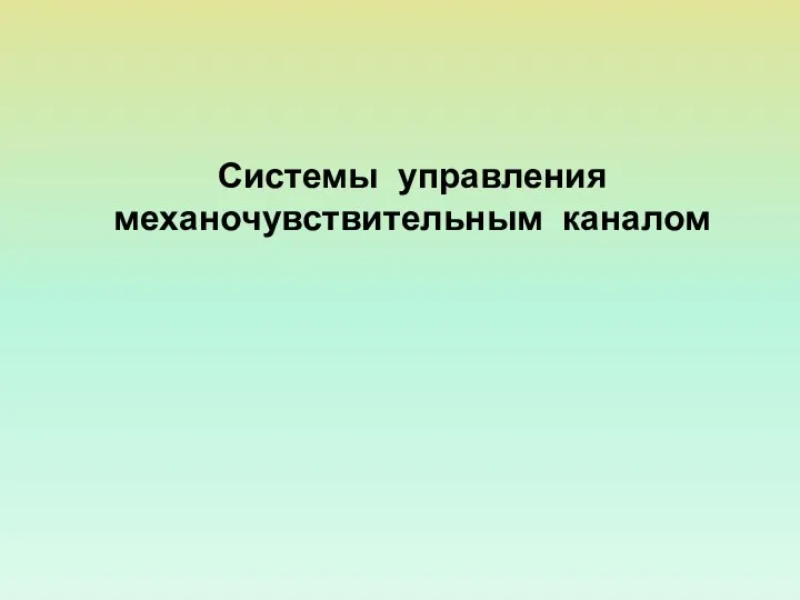 Системы управления механочувствительным каналом