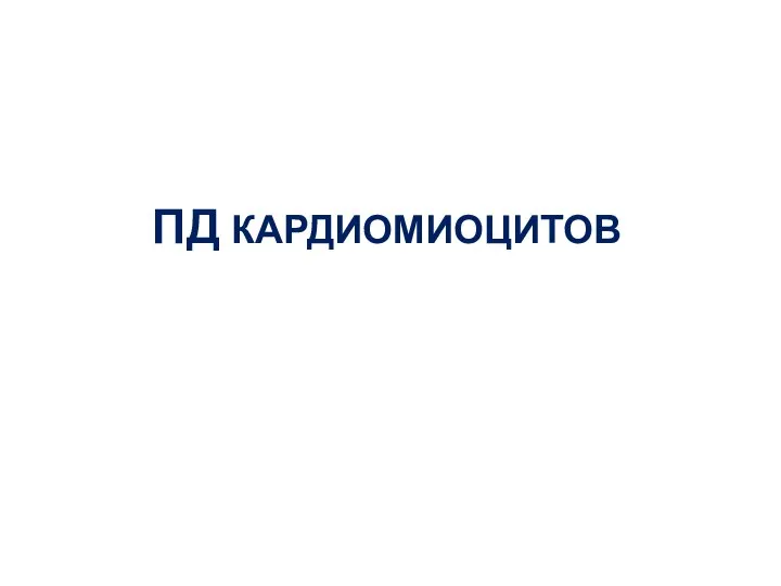 ПД КАРДИОМИОЦИТОВ