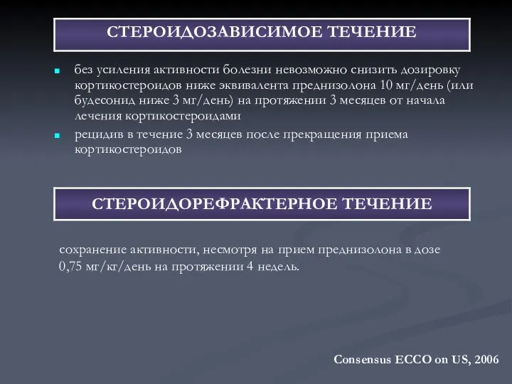 без усиления активности болезни невозможно снизить дозировку кортикостероидов ниже эквивалента преднизолона