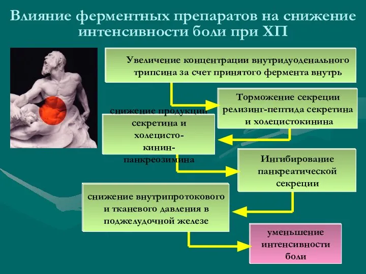 уменьшение интенсивности боли Влияние ферментных препаратов на снижение интенсивности боли при