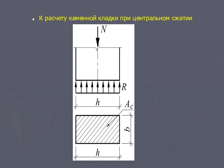 . К расчету каменной кладки при центральном сжатии