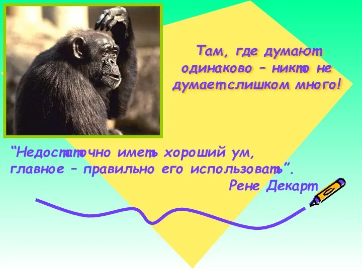 Там, где думают одинаково – никто не думает слишком много! “Недостаточно