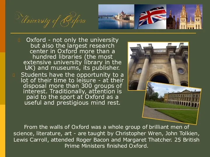 Oxford - not only the university but also the largest research
