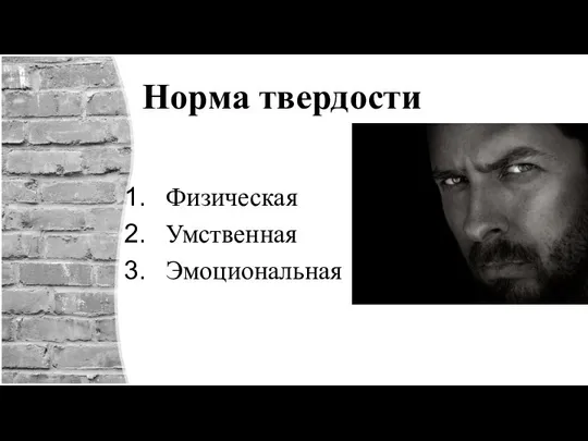 Норма твердости Физическая Умственная Эмоциональная