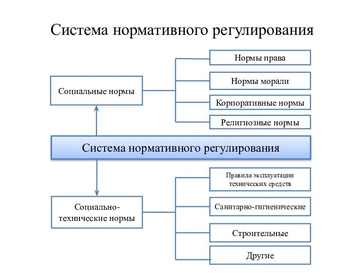 Система нормативного регулирования Социальные нормы Система нормативного регулирования Нормы права Нормы