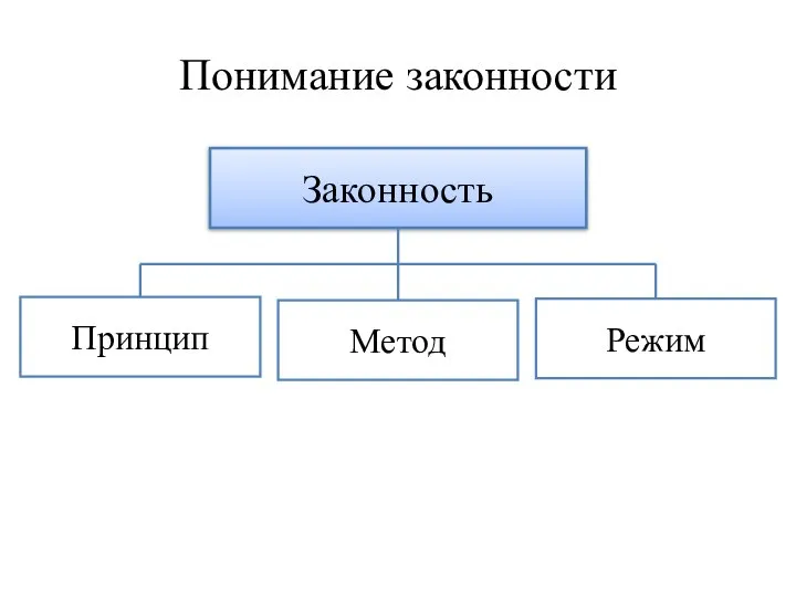 Понимание законности Законность Метод Режим Принцип