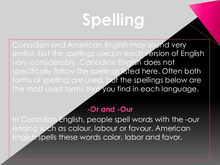 Canadian and American English may sound very similar, but the spellings