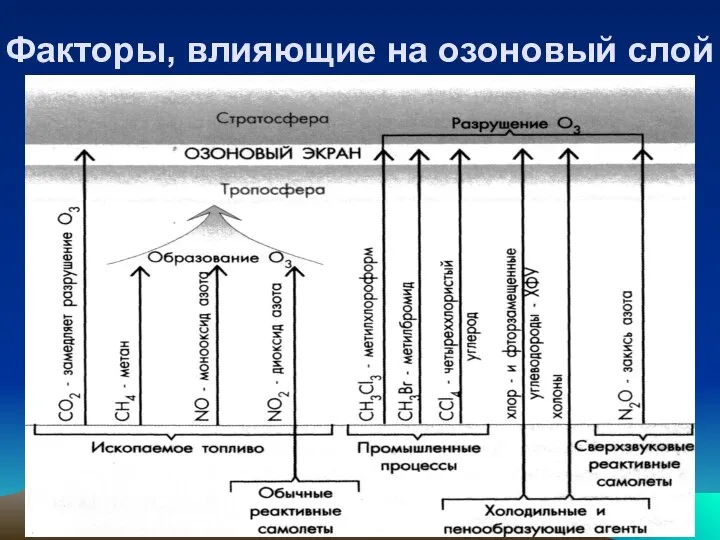 Факторы, влияющие на озоновый слой