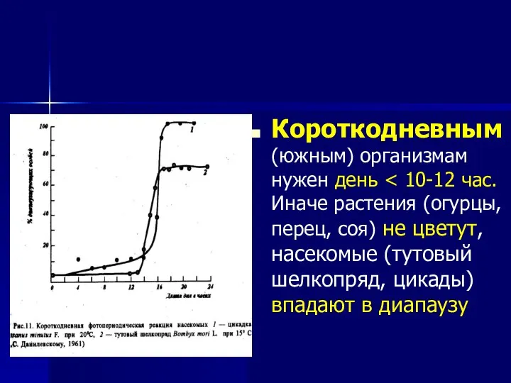 Короткодневным (южным) организмам нужен день