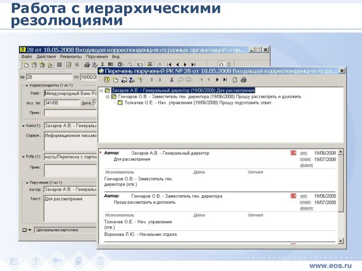 Работа с иерархическими резолюциями