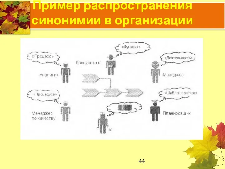 Пример распространения синонимии в организации