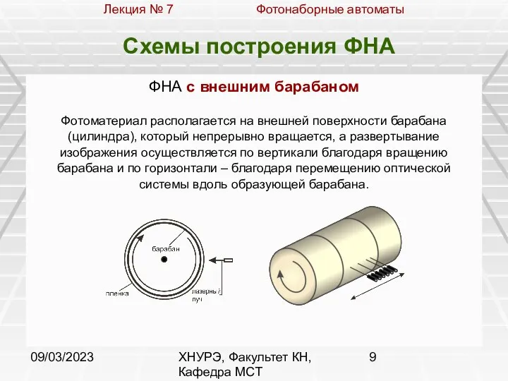 09/03/2023 ХНУРЭ, Факультет КН, Кафедра МСТ Схемы построения ФНА ФНА с