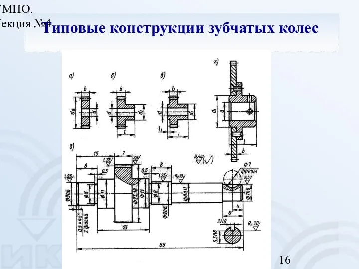 УМПО. Лекция №4 Типовые конструкции зубчатых колес