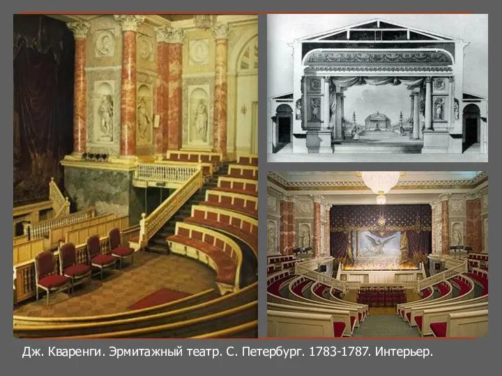 Дж. Кваренги. Эрмитажный театр. С. Петербург. 1783-1787. Интерьер.