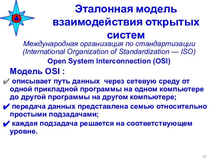 Эталонная модель взаимодействия открытых систем Международная организация по стандартизации (International Organization