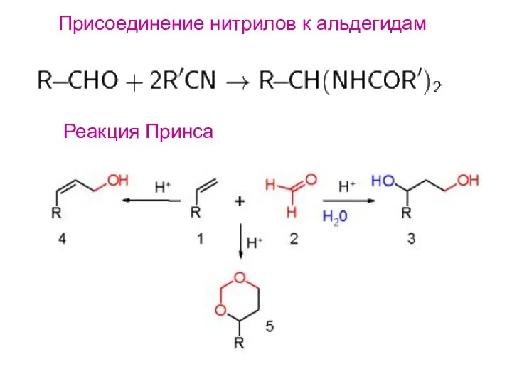 Присоединение нитрилов к альдегидам Реакция Принса