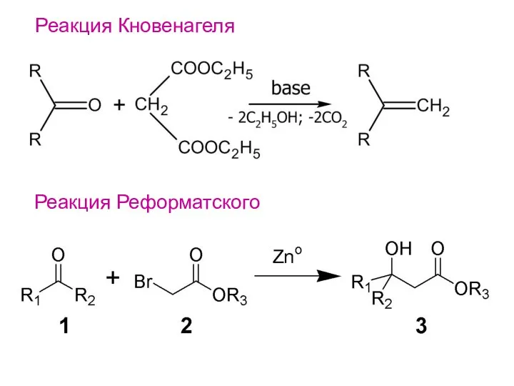 Реакция Реформатского Реакция Кновенагеля