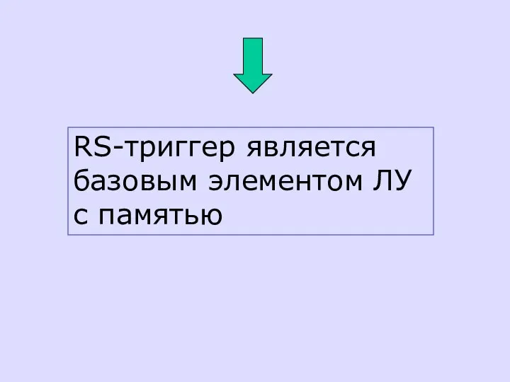 RS-триггер является базовым элементом ЛУ с памятью