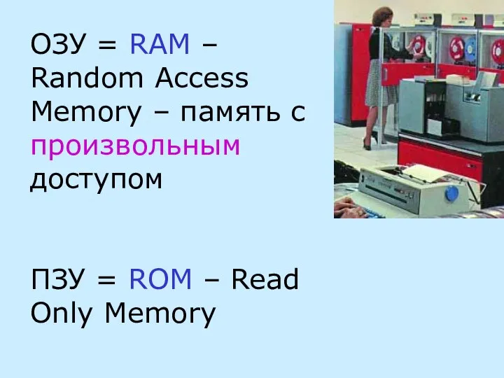 ОЗУ = RAM – Random Access Memory – память с произвольным