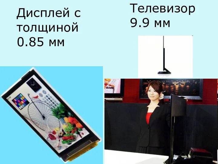 Дисплей с толщиной 0.85 мм Телевизор 9.9 мм