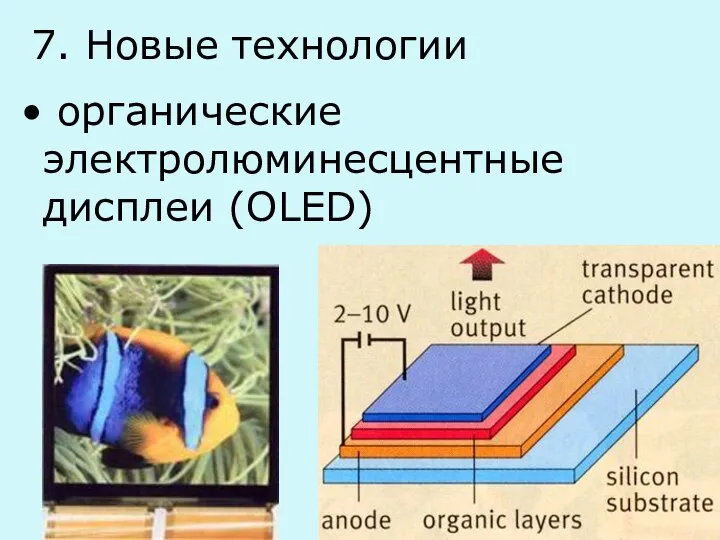 органические электролюминесцентные дисплеи (OLED) 7. Новые технологии