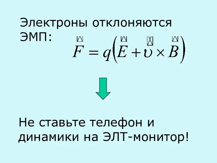 Электроны отклоняются ЭМП: Не ставьте телефон и динамики на ЭЛТ-монитор!