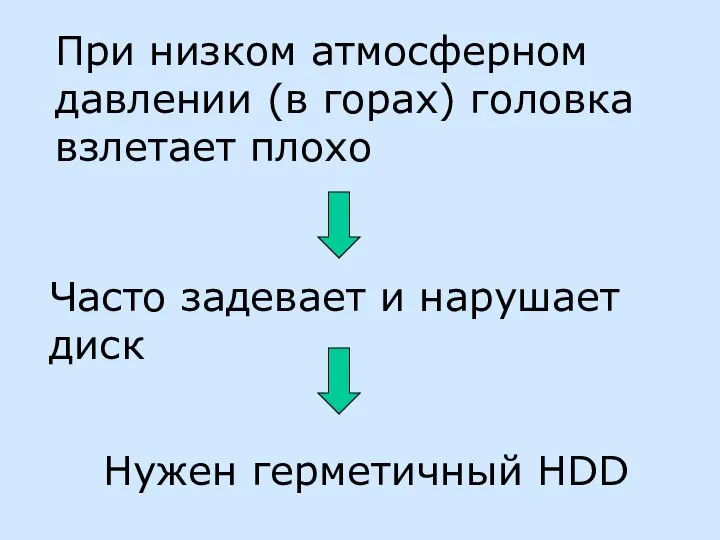 При низком атмосферном давлении (в горах) головка взлетает плохо Часто задевает